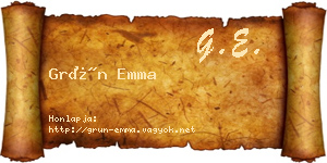 Grün Emma névjegykártya